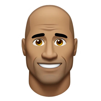 Face Shape: A broad, muscular face resembling Dwayne "The Rock" Johnson.
Eyebrow: One eyebrow raised high with a sharp arch, creating an expressive and slightly skeptical look.
Skin Tone: A light to medium brown skin tone to match The Rock’s complexion. sticker