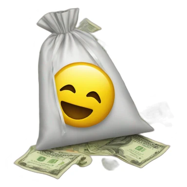  money spilling on floor from a bag sticker
