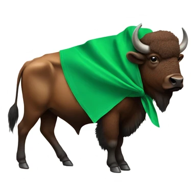 Standing Bison wearing a green bandana sticker