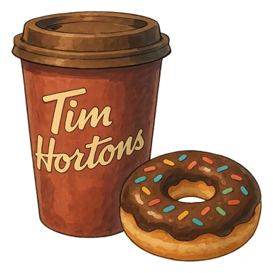 Tim Hortons coffee and donut sticker