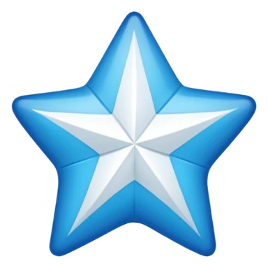 Ayúdame a crear un emoji de una estrella de 12 puntos azul con un chulo blanco en el medio sticker