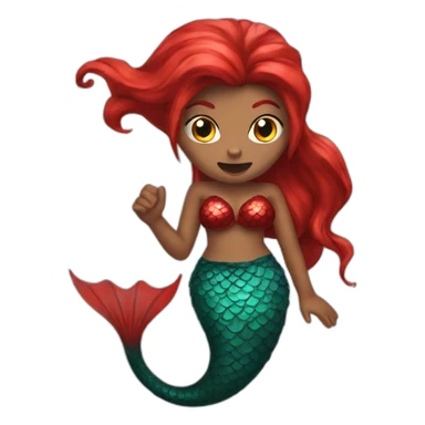 red evil mermaid sticker