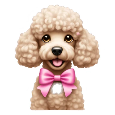 Poodle with a pink bow in its hair sticker