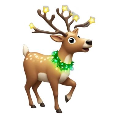 Dancing reindeer with christmas lights sticker