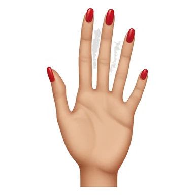 Womans hand with red manicure on top of a light brown dogs head  sticker