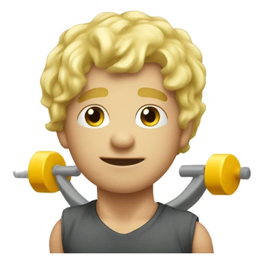 a drippy blond guy doing workout sticker