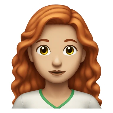 Girl with long red hair, green eyes and brown eyebrows  sticker