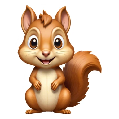 Cinematic Comical Squirrel Portrait Emoji, Head tilted dramatically with an exaggeratedly surprised expression and wide, comical eyes, featuring a petite, sprightly body with a dramatically bushy tail and perky, animated ears, Simplified yet hilariously expressive features, highly detailed, glowing with a slightly sassy woodland glow, high shine, dramatic yet playful, stylized with an air of cheeky forest mischief, soft glowing outline, capturing the essence of a meme-worthy squirrel that looks ready to scamper into viral fame with its playful antics! sticker
