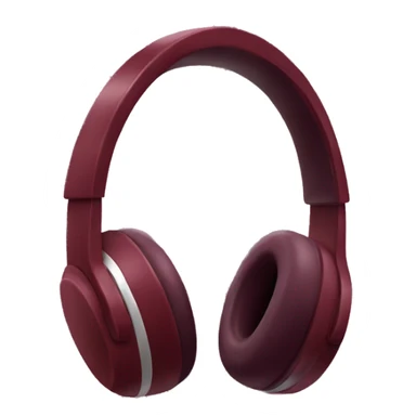 Burgundy headphones with fur sticker
