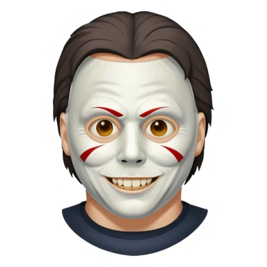 Micheal myers with a grin sticker