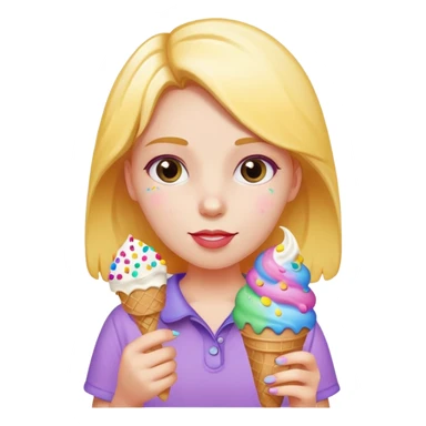 girl holding ice cream with sprinkles sticker