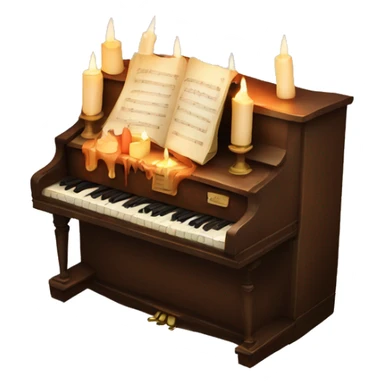 vintage piano with melted candles on top sticker