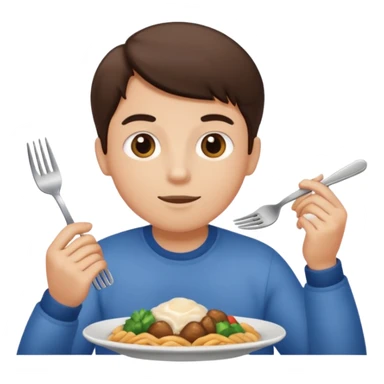 que no sea asiatica, que lleve ropa normal y esté comiendo cualquier comida, sin palillos chinos sticker
