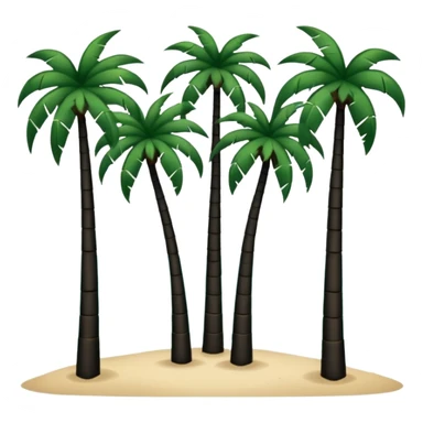 group of dark green palm trees and white sea, minimalism, no emojis or faces sticker