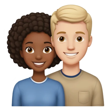 Teenage Interracial couple of a black woman and white man sticker