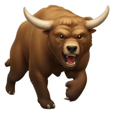 Bull attack bear sticker