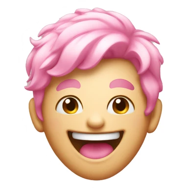 laughing emoji but pink sticker