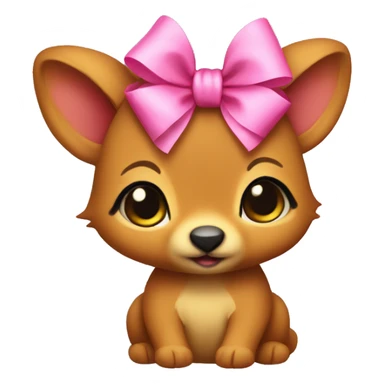 pudú cute with a pink bow sticker