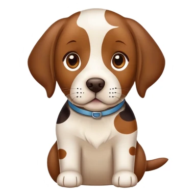 spotted brown Labrador retriever with calico pattern, friendly face sticker