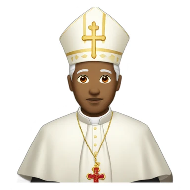Black Asian pope sticker