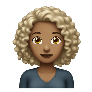 light skin woman with long dark curly hair sticker