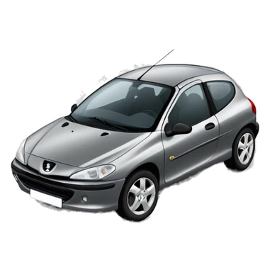 A car Peugeot 206 grey with the registration plate 298 JN 00 and tinted window  sticker
