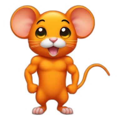 muscular orange mouse sticker