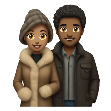 couple in fur coat sticker