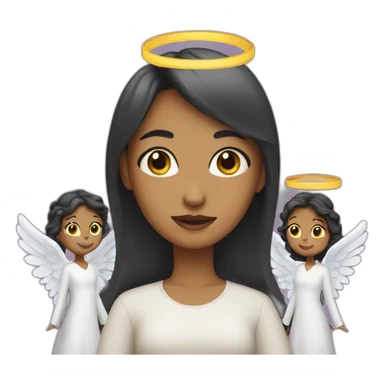 woman with three angels sticker
