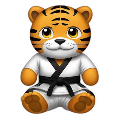 Tiger jiu-jitsu black belt with his arms crossed sticker