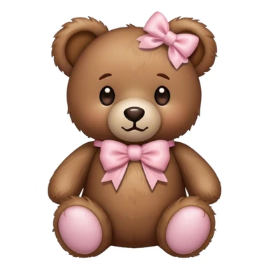 Teddy bear with light pink bow  sticker