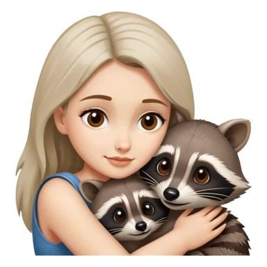 Bear hugging raccoon sticker