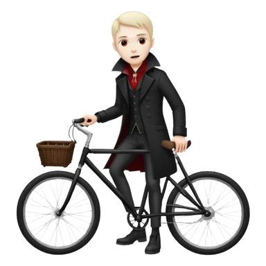 vampire stand back of the bicycle. sticker