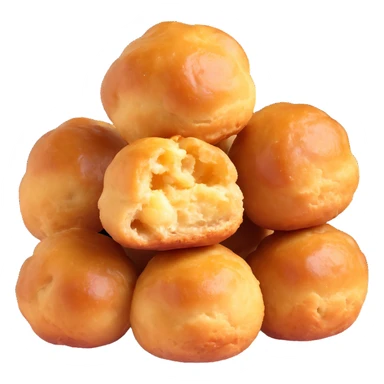 Dutch oliebollen, golden brown, plain, isolated sticker