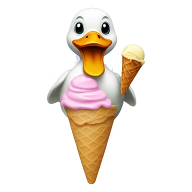  Duck eating ice cream  sticker