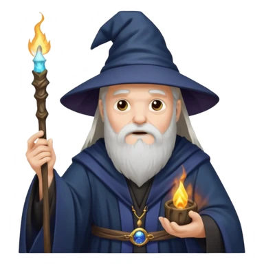 old wizard casting spells sticker