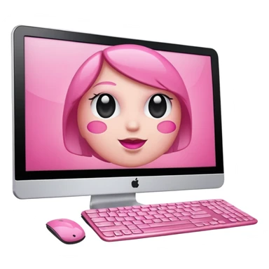 make a computer with very girly pink tones sticker
