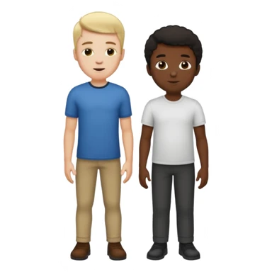 Tall white guy with midget black guy sticker