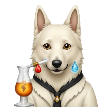 White belgian Shepard smoke weed bong sticker