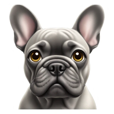 realistic gray French boldog staring at viewer sticker
