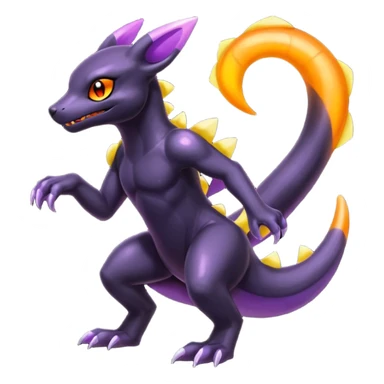 Shiny Iridescent Dusknoir-Salandit-Umbreon-Fakémon-hybrid-creature (full body)  sticker