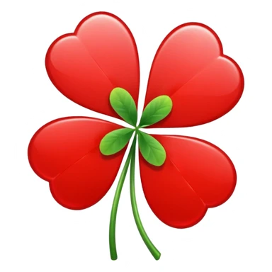 Trébol de 5 hojas rojo sticker