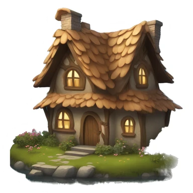 mystical fairy brown cottage  sticker