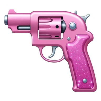 Pink glitter gun sticker