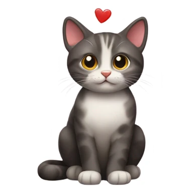 A cat with a heart  sticker