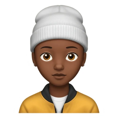 an african teen with buzzcut and wears a beanie sticker