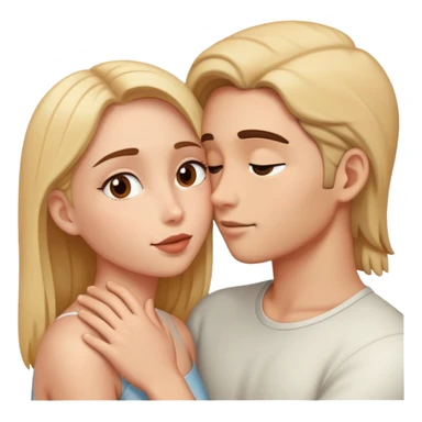 Two people sharing a secret, intimate moment of trust sticker