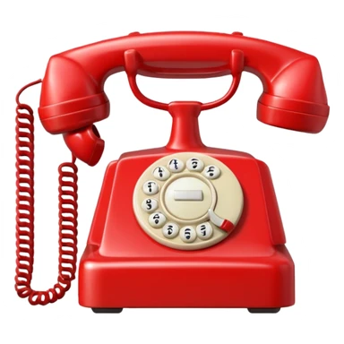 red telephone front view sticker