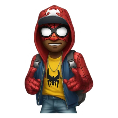 Spiderman as a rapper sticker