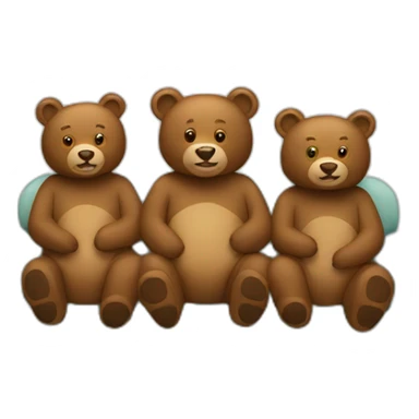Female-bear-male-bear-sitting-couch sticker